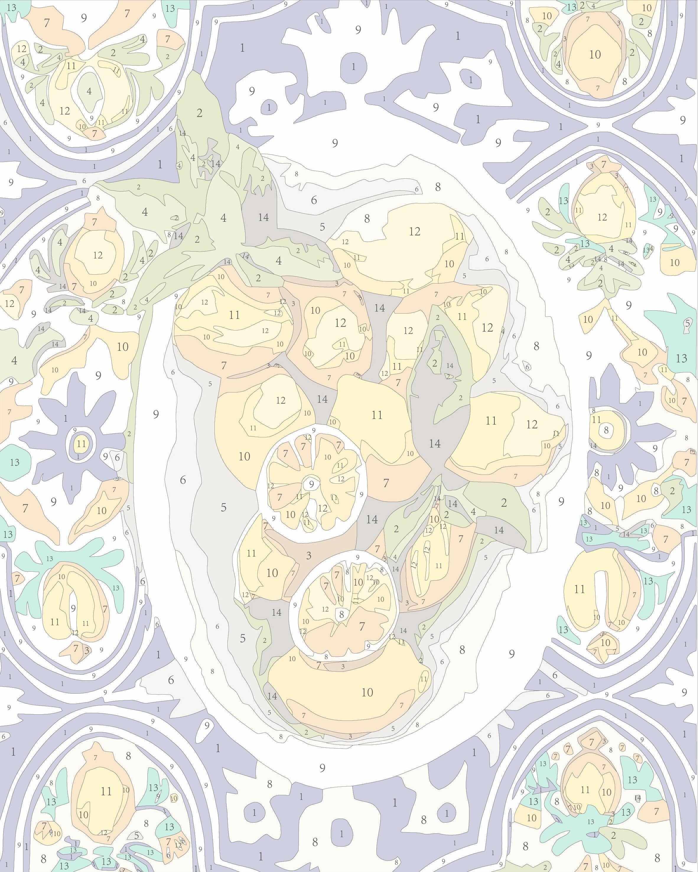 Paint Like Frida Amalfi Lemons mini rolled paint by numbers canvas photo