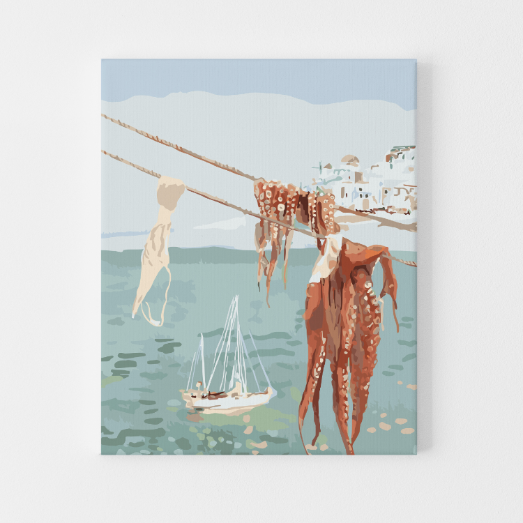 DIY painting set with pre-mixed acrylic paints and a numbered canvas, making it easy for anyone to create a beautiful masterpiece.