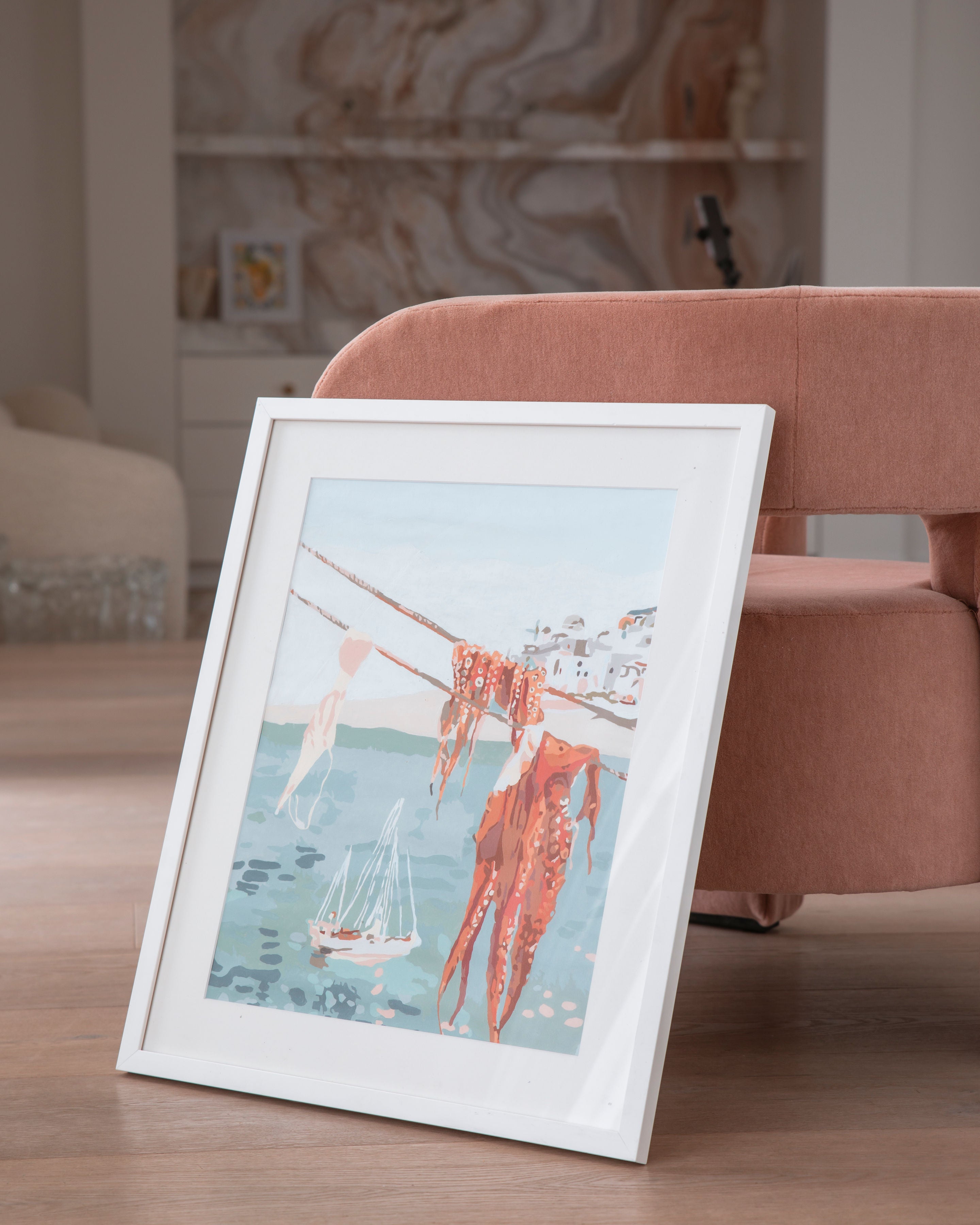 Paint Like Frida Laundry Big Rolled Kit in a white frame