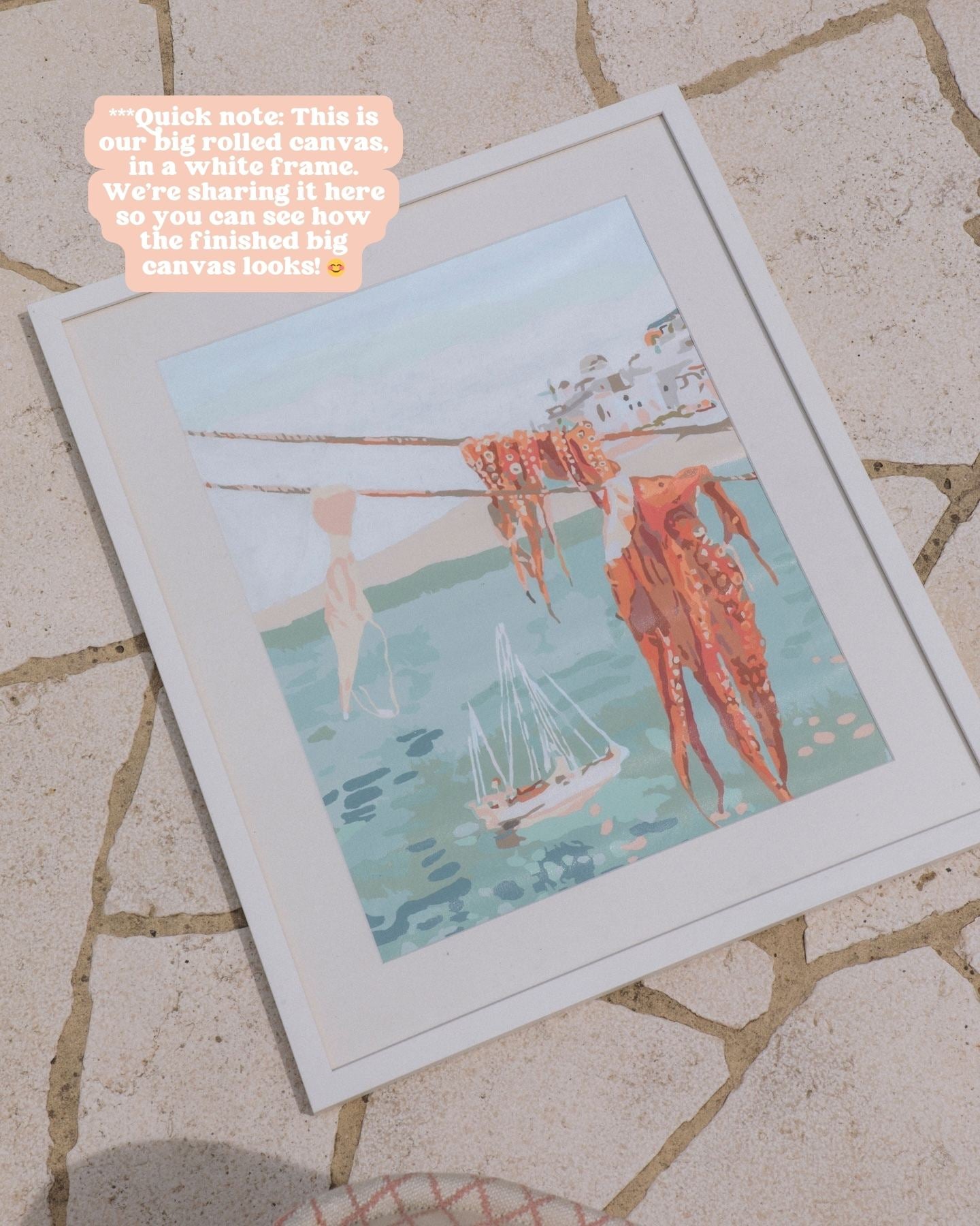 Paint Like Frida Laundry Big Rolled Kit in a white frame