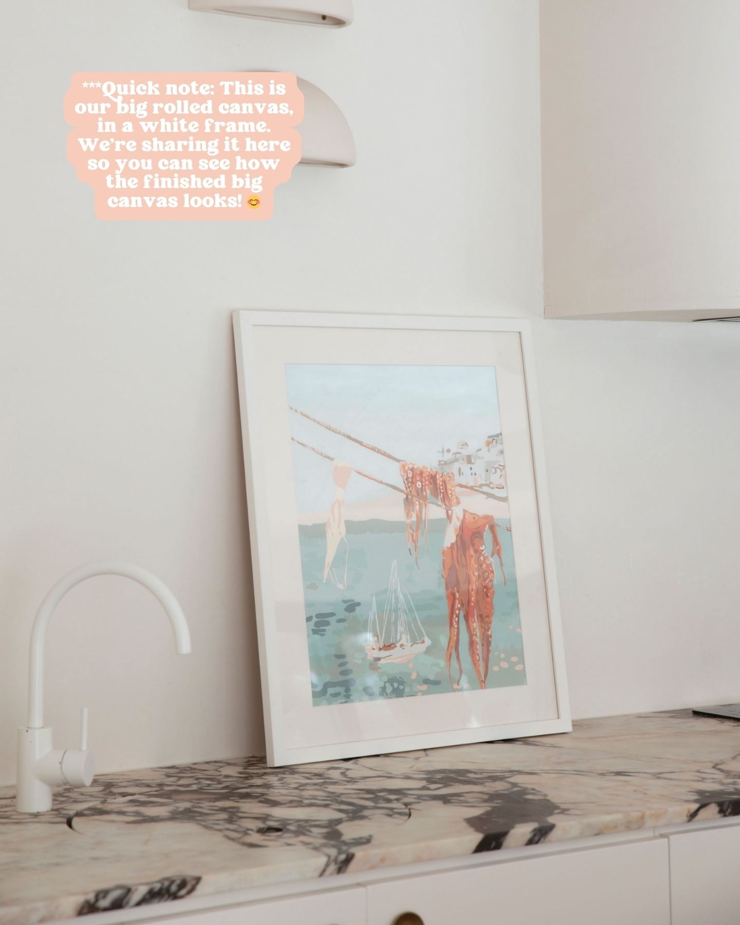 Paint Like Frida Laundry Big Rolled Kit in a white frame