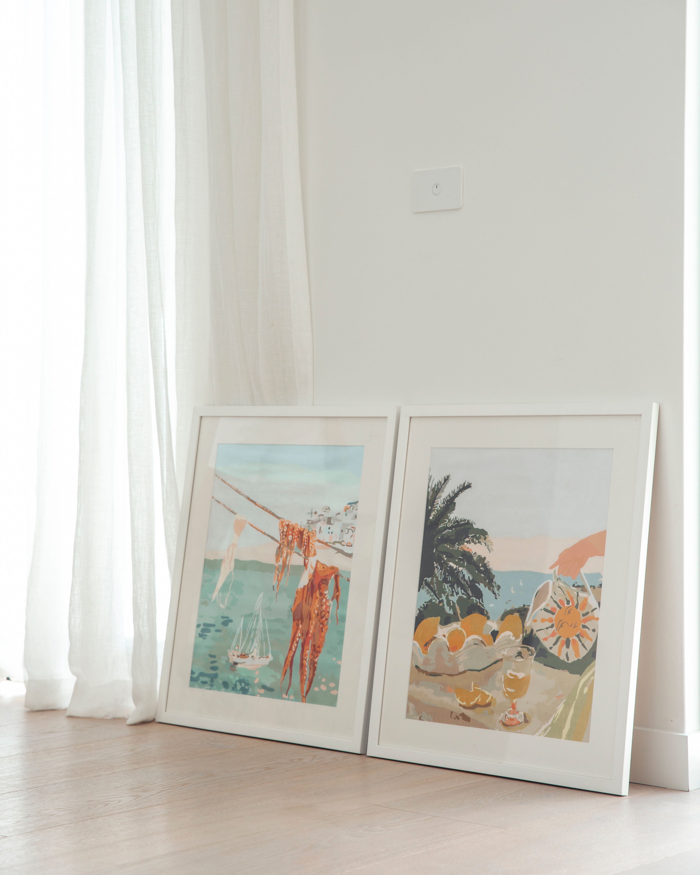 Paint Like Frida Laundry and Sun & Lemons Big Rolled Kits in white frames