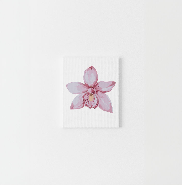 Paint Like Frida - Orchid II Mini Framed Paint by Numbers Kit - Size 7.8 x 9.8 inches Mini Framed Canvas on the wall