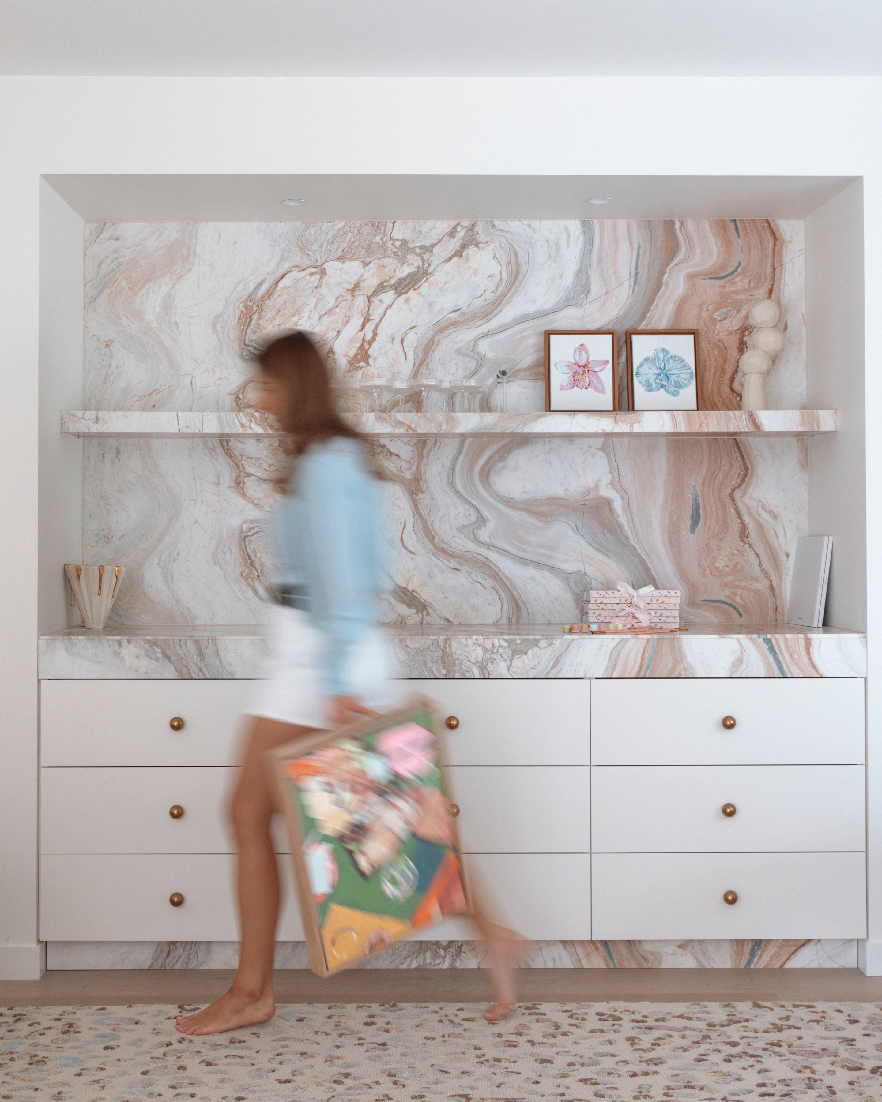 Paint Like Frida Orchid II and Orchid III mini framed Canvases attached to custom wooden frames