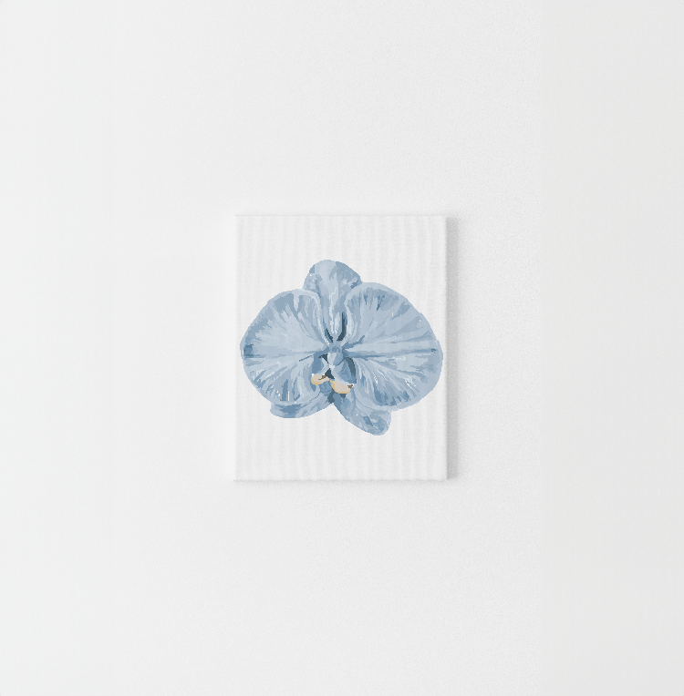 Paint Like Frida - Orchid III Mini Framed Paint by Numbers Kit - Size 7.8 x 9.8 inches Mini Framed Canvas hanging on the wall