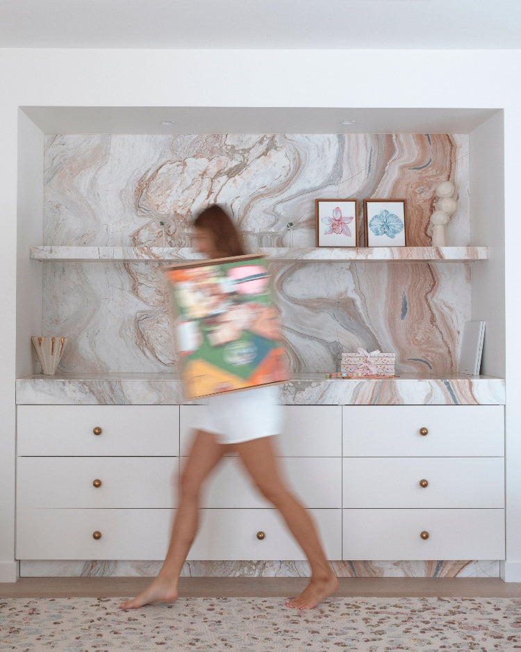 Paint Like Frida Orchid II and Orchid III mini framed Canvases attached to custom wooden frames