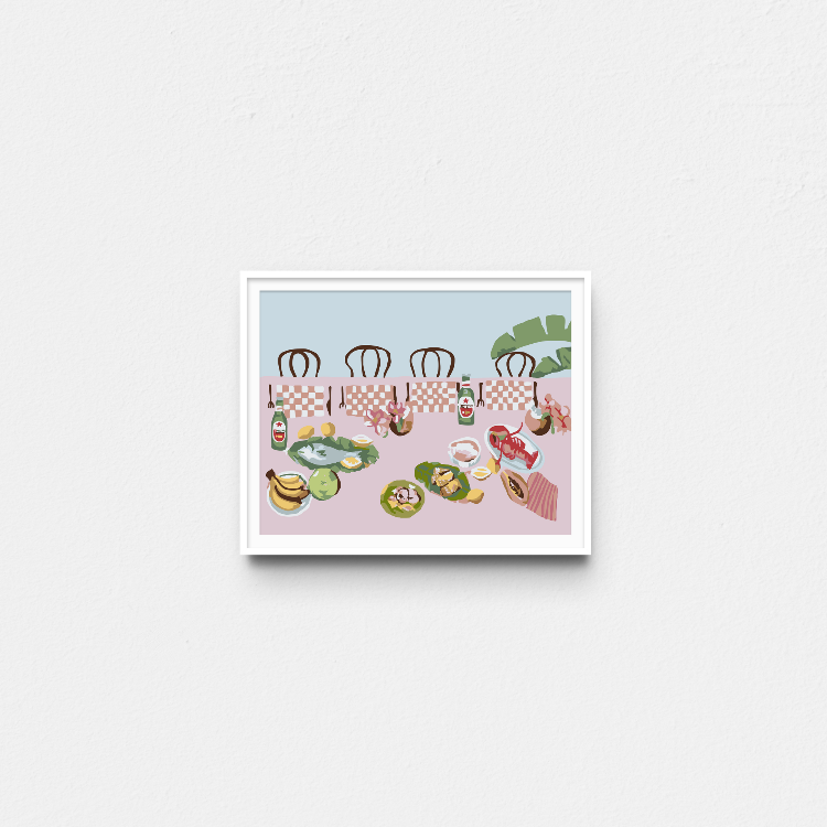 Paint Like Frida - School Holidays Mini Rolled Paint by Numbers Kit - Size 7.8 x 9.8 inches Mini Rolled Canvas in white frame