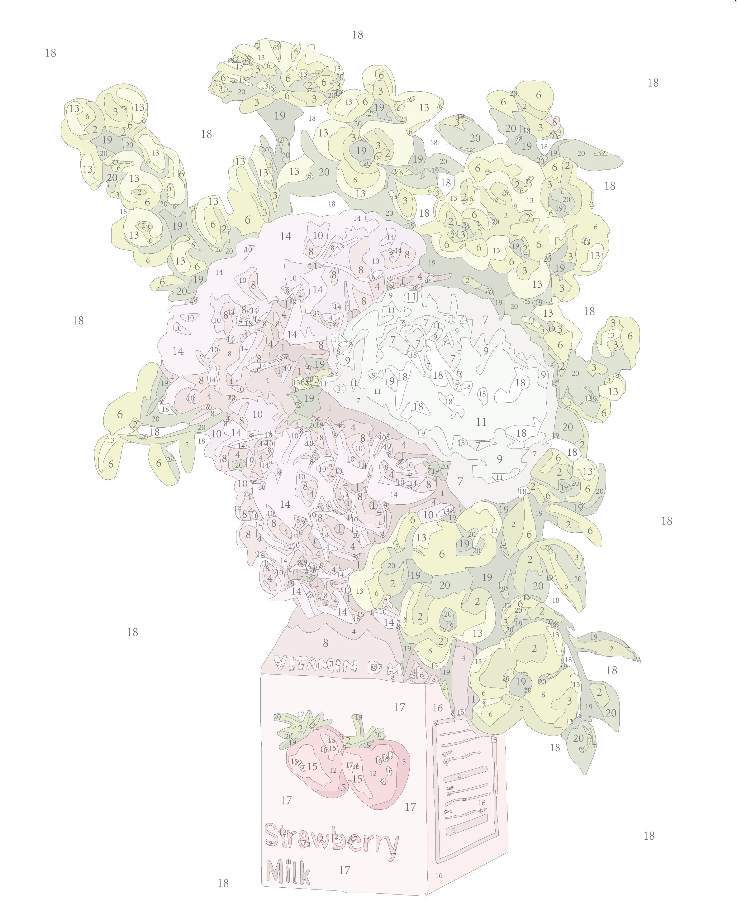 Paint Like Frida Strawberry Milk mini framed paint by numbers canvas photo