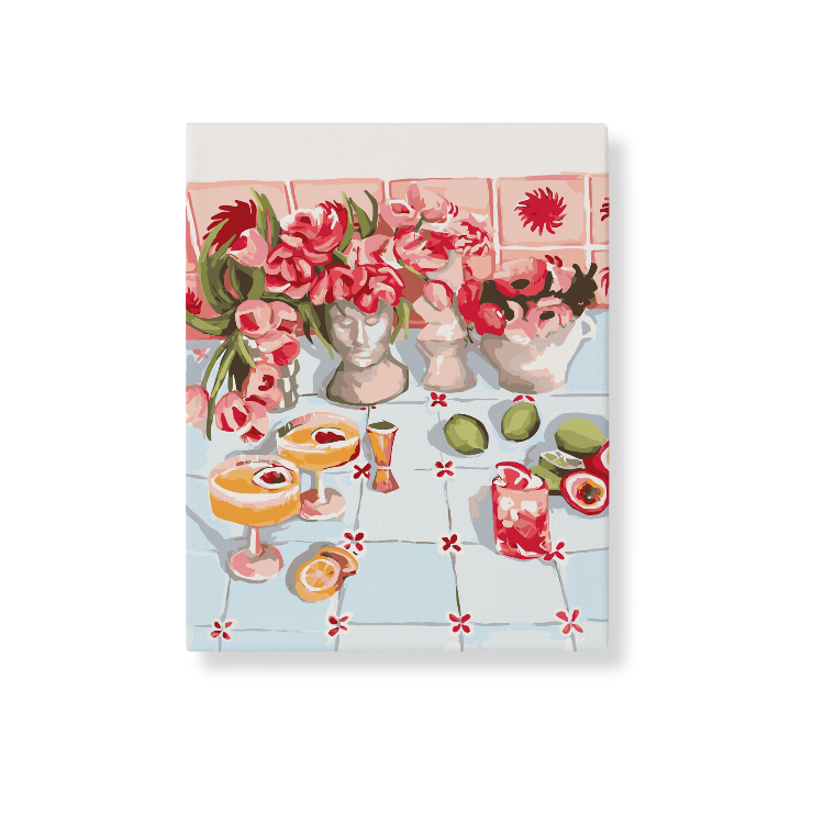 Paint Like Frida - Summer Fridays Big Framed Paint by Numbers Kit - Size 15.7 x 19.6 inches Big Framed Canvas