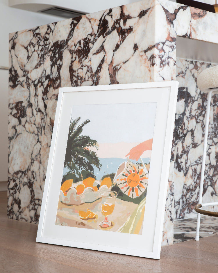 Paint Like Frida Sun & Lemons Big Rolled Kit in a white frame