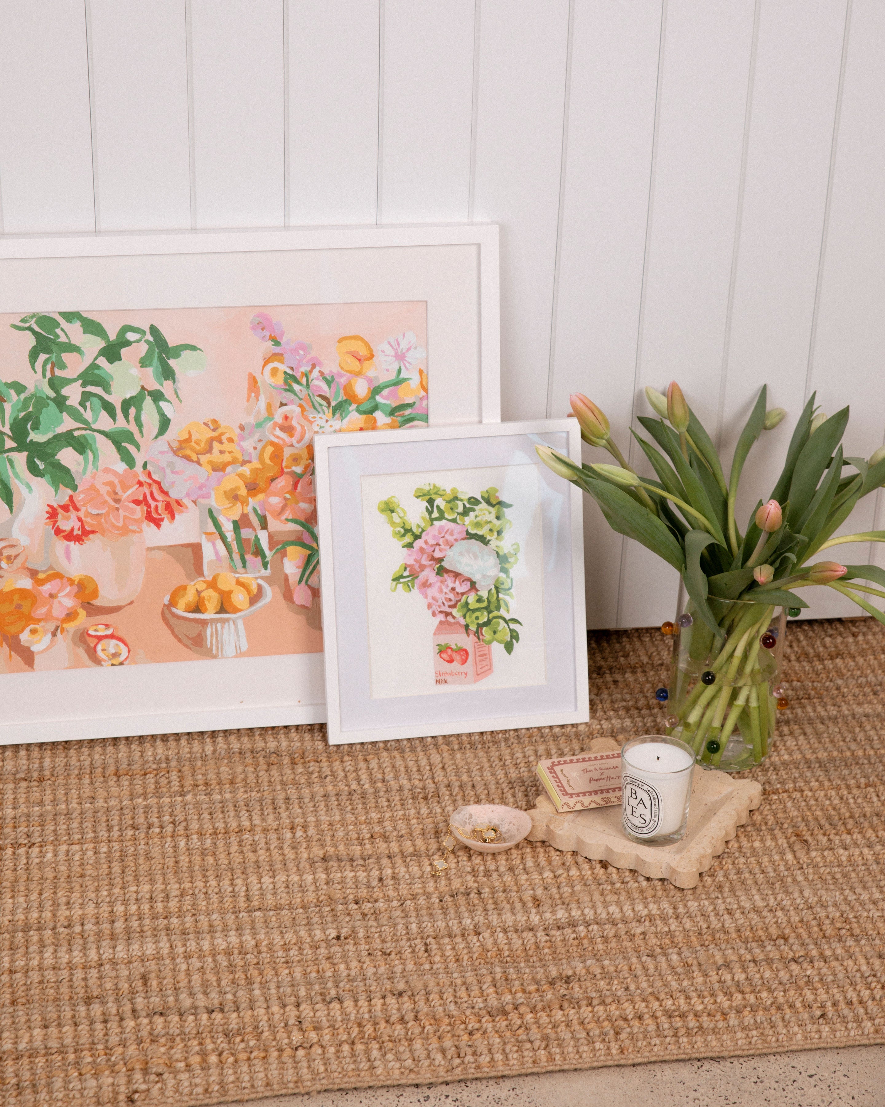 Paint Like Frida White Big and Small white frames for rolled canvas