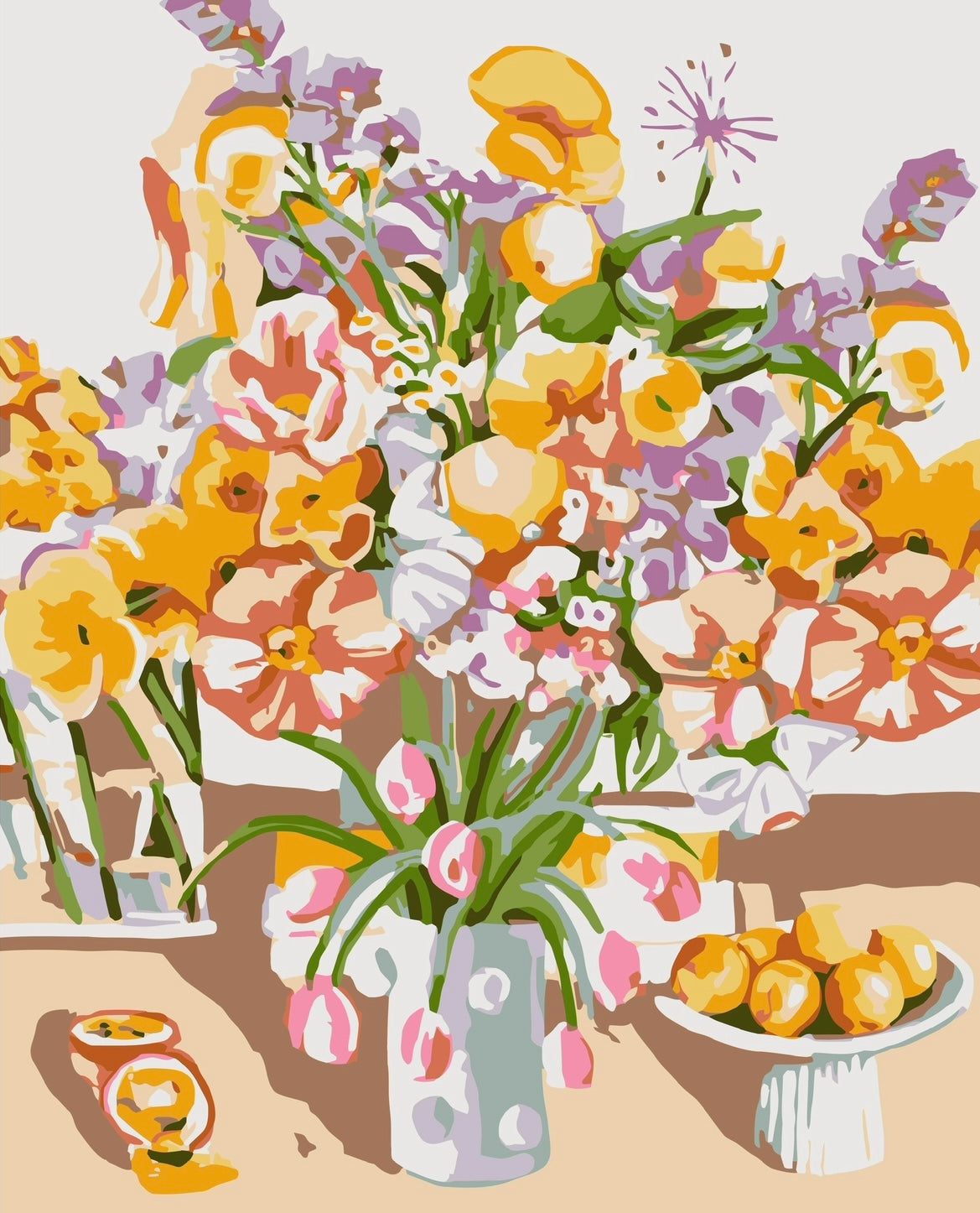 Completed Paint Like Frida Birthday Flowers mini framed canvas painting