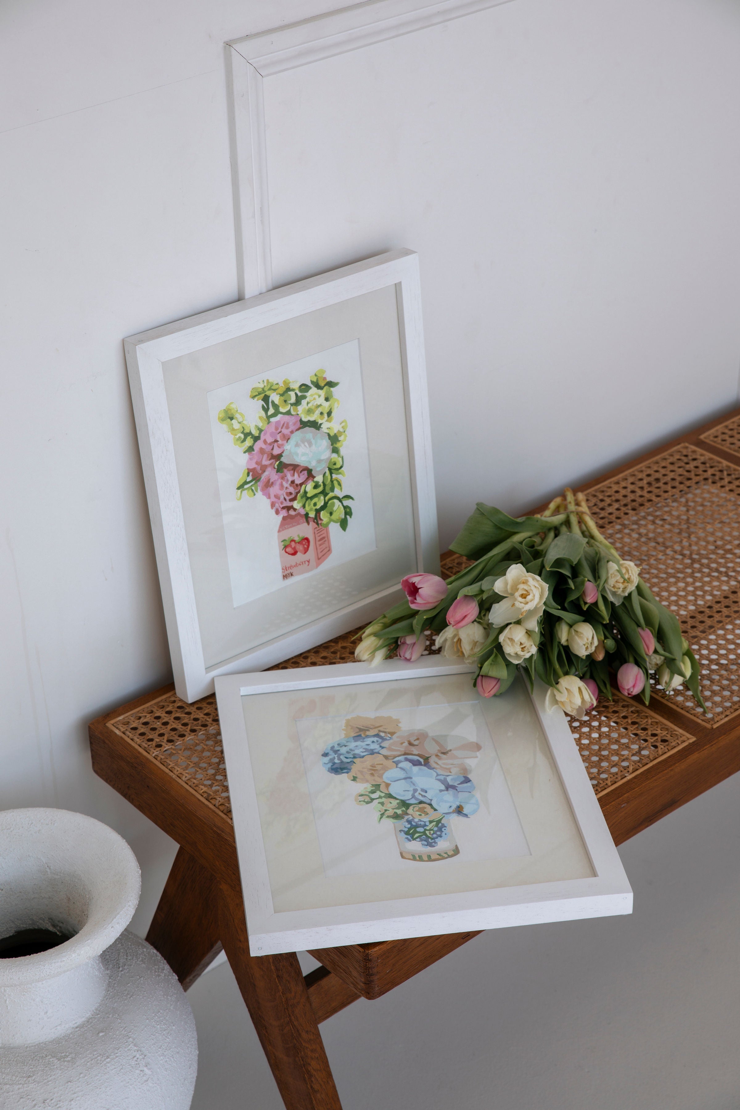 Paint Like Frida mini rolled canvases in white frames