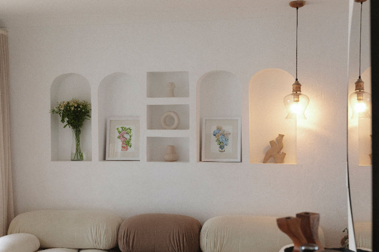 Blueberry Jam and Strawberry Milk paintings in a minimalist background