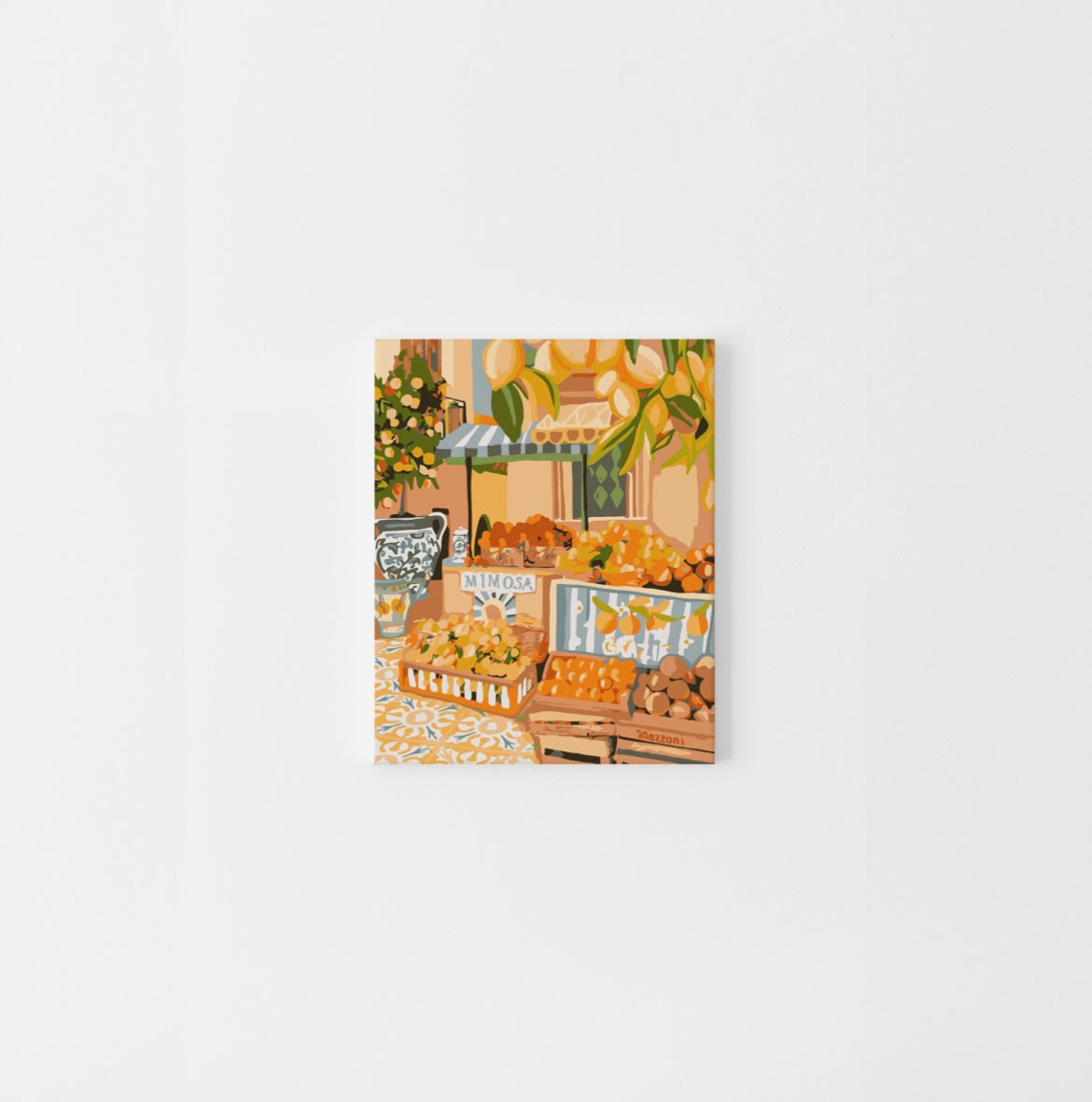 Completed Paint Like Frida Palermo mini framed canvas painting in white background