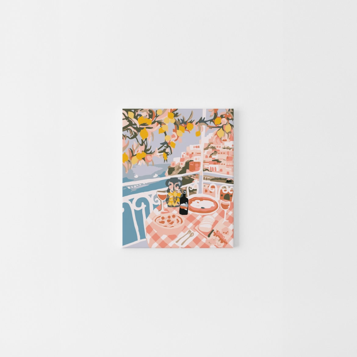 Paint Like Frida - Positano Mini Framed Paint by Numbers Kit - Size 7.8 x 9.8 inches Mini Framed Canvas