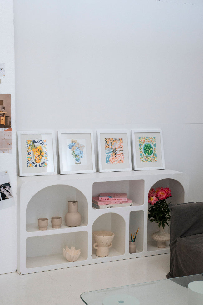 Paint Like Frida mini rolled kits in white minimalist frame