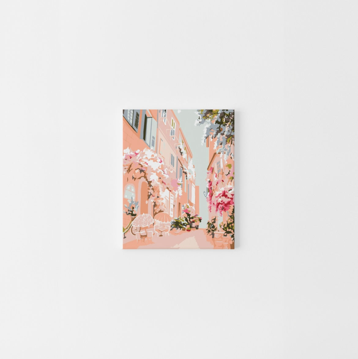 Completed Paint Like Frida Route Des Fleurs mini framed canvas painting hanging on the wall.