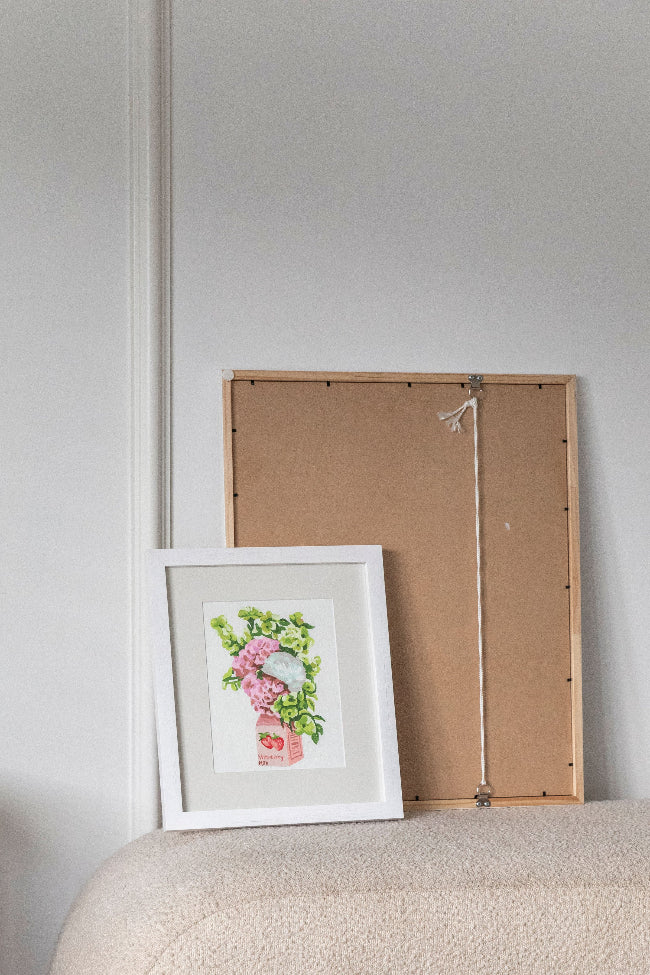 Strawberry Milk Mini Rolled kit framed