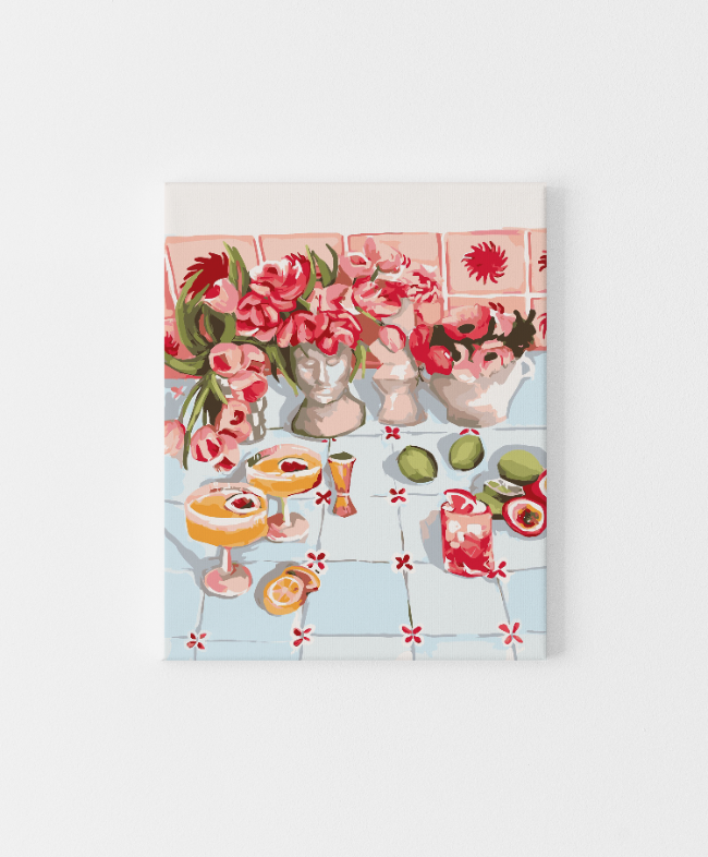 Completed Paint Like Frida Summer Fridays big framed canvas painting