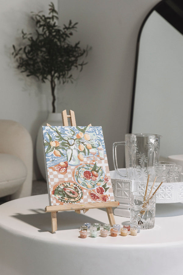 Completed Paint Like Frida Sunday Squeeze mini framed canvas in sip and paint