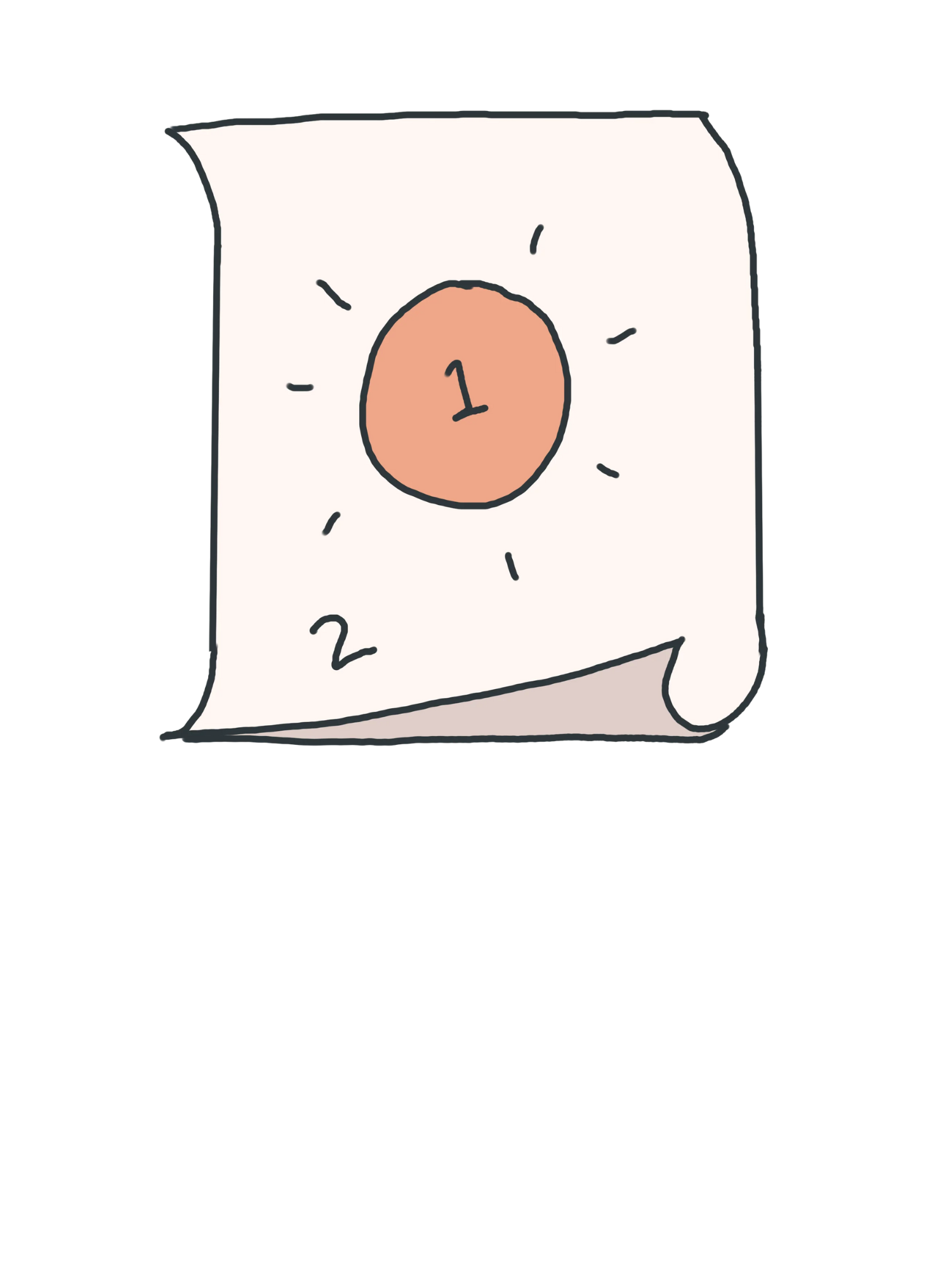 Numbered rolled canvas icon
