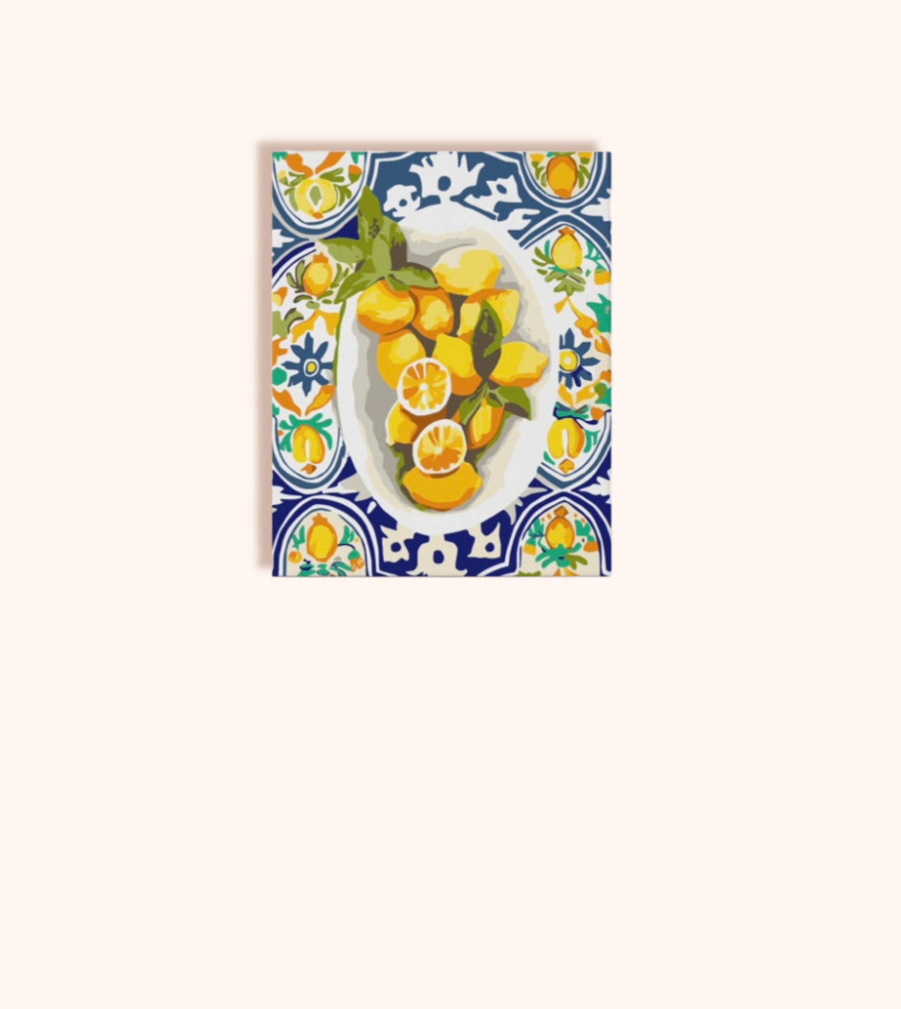 Amalfi Lemons mini framed kit hanging on the wall