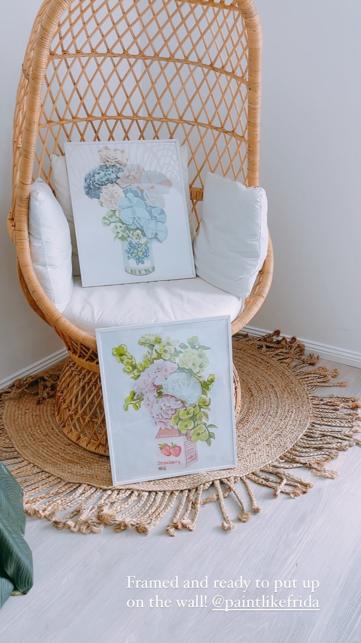 Paint Like Frida Blueberry Jam and Strawberry Milk Big Rolled kits in White Frame