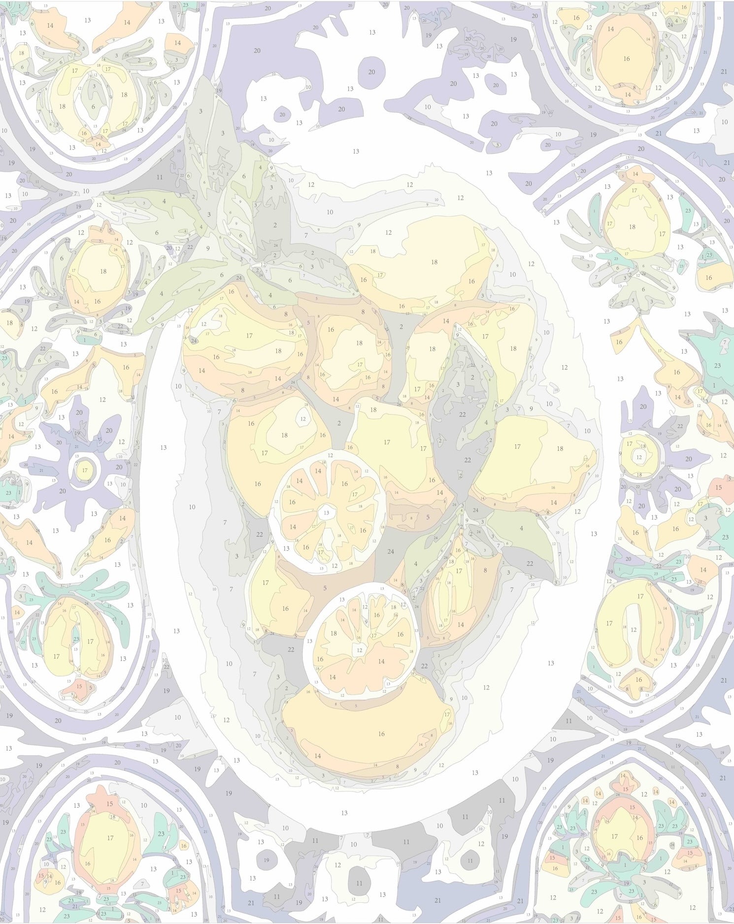Paint Like Frida Amalfi Lemons big rolled paint by numbers canvas photo