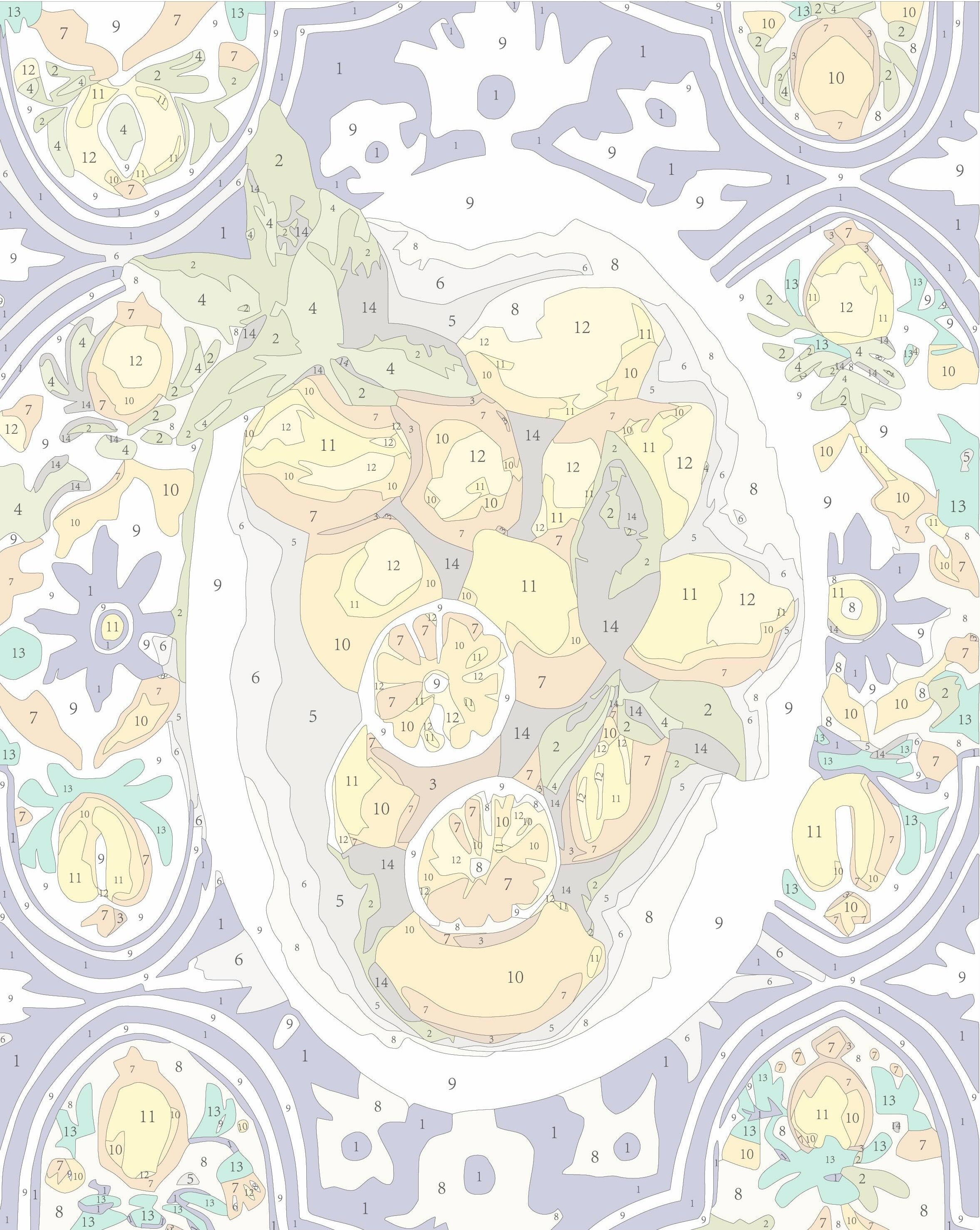 Paint Like Frida Amalfi Lemons mini framed paint by numbers canvas photo