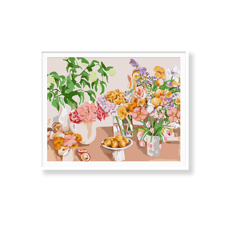 Paint Like Frida - Birthday Flowers Big Rolled Paint by Numbers Kit - Size 15.7 x 19.6 inches Big Rolled Canvas