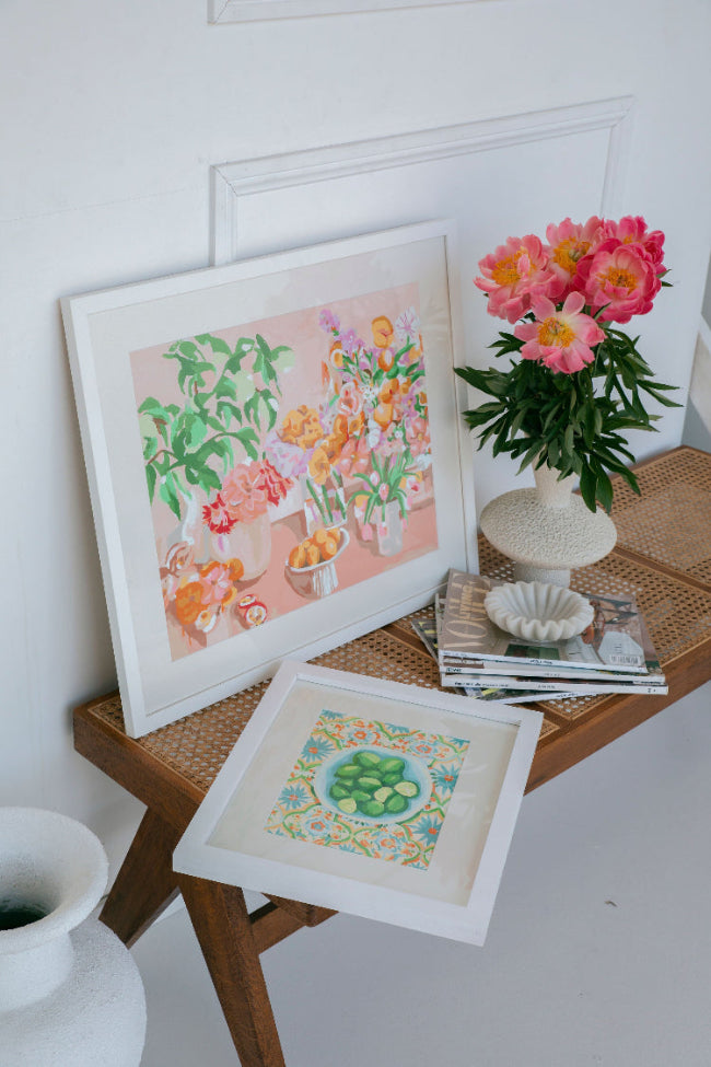 Paint Like Frida Birthday Flowers big rolled canvas in The Big Frame