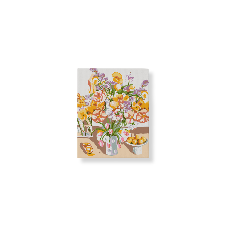 Paint Like Frida - Birthday Flowers Mini Framed Paint by Numbers Kit - Size 7.8 x 9.8 inches Mini Framed Canvas