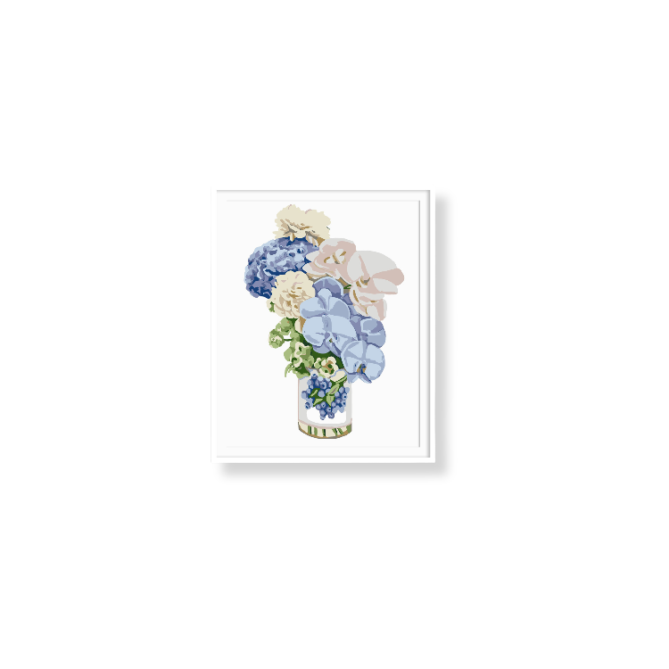 Paint Like Frida - Blueberry Jam Mini Rolled Paint by Numbers Kit - Size 7.8 x 9.8 inches Mini Rolled Canvas