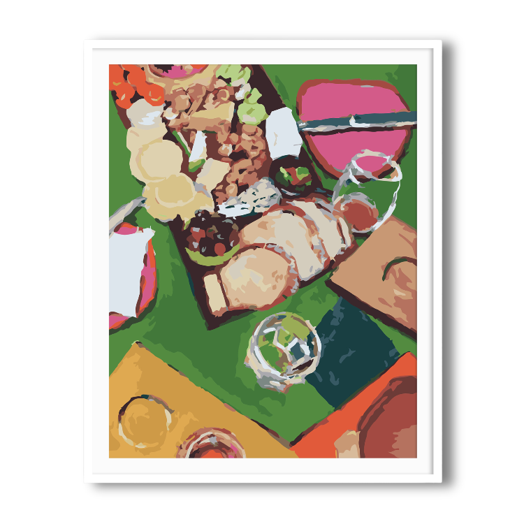 Paint Like Frida - Cider tastings at Gurneys Big Rolled Paint by Numbers Kit - Size 15.7 x 19.6 inches Big Rolled Canvas