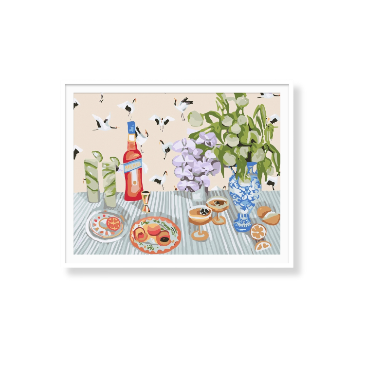 Paint Like Frida - Girl Dinner Big Rolled Paint by Numbers Kit - Size 15.7 x 19.6 inches Big Rolled Canvas