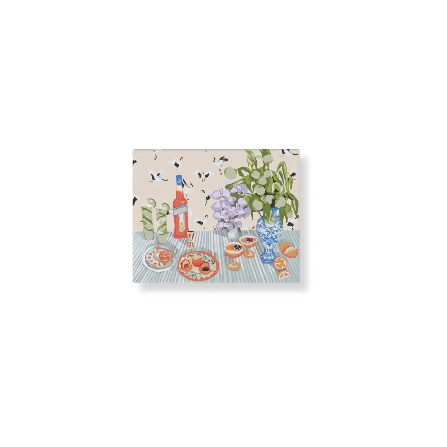 Paint Like Frida - Girl Dinner Mini Framed Paint by Numbers Kit - Size 7.8 x 9.8 inches Mini Framed Canvas