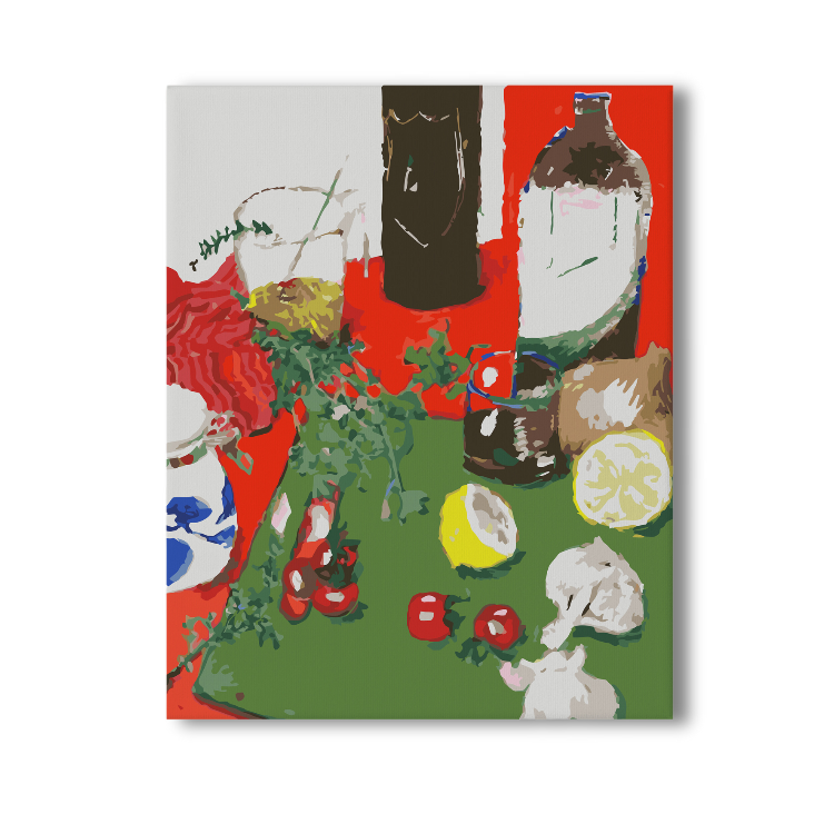 Paint Like Frida - Kitchen Chaos Big Framed Paint by Numbers Kit - Size 15.7 x 19.6 inches Big Framed Canvas