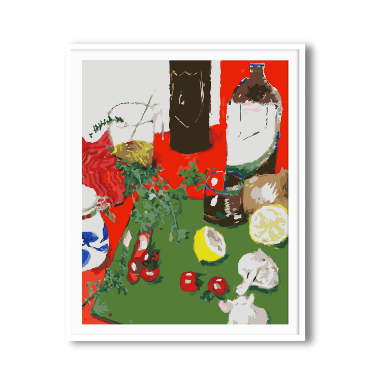 Paint Like Frida - Kitchen Chaos Big Rolled Paint by Numbers Kit - Size 15.7 x 19.6 inches Big Rolled Canvas
