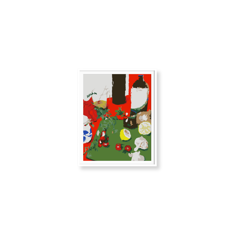 Paint Like Frida - Kitchen Chaos Mini Rolled Paint by Numbers Kit - Size 7.8 x 9.8 inches Mini Rolled Canvas