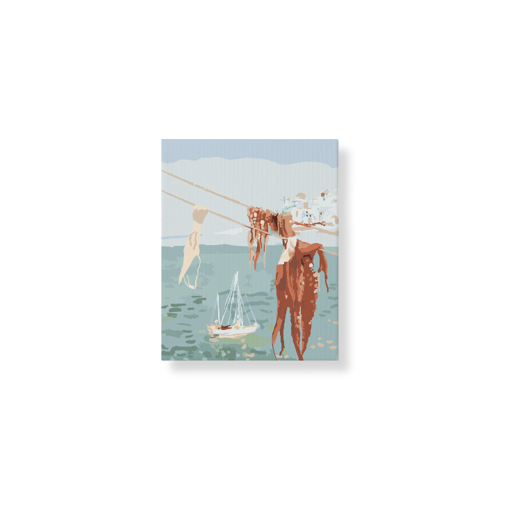 Paint Like Frida - Laundry Mini Framed Paint by Numbers Kit - Size 7.8 x 9.8 inches Mini Framed Canvas - Pre-numbered canvas with acrylic paints and brushes, perfect for beginners and experienced artists alike.