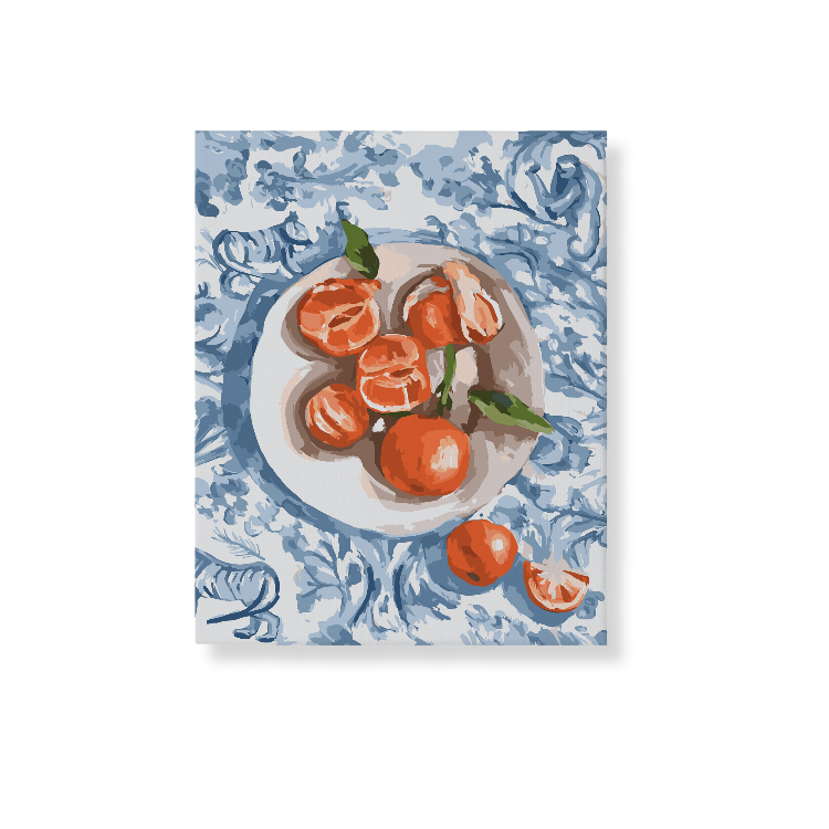 Paint Like Frida - Maybe Mandarins Big Framed Paint by Numbers Kit - Size 15.7 x 19.6 inches Big Framed Canvas