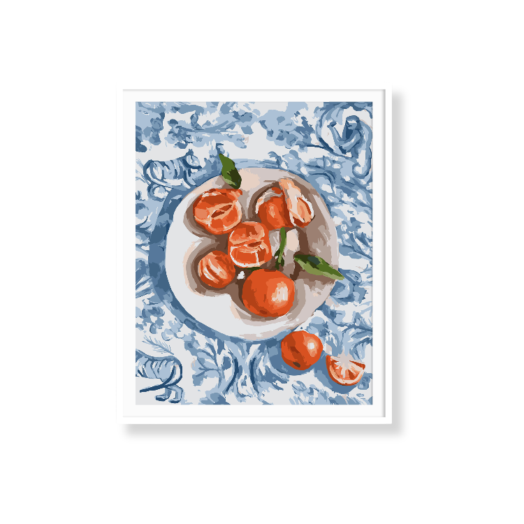 Paint Like Frida - Maybe Mandarins Big Rolled Paint by Numbers Kit - Size 15.7 x 19.6 inches Big Rolled Canvas