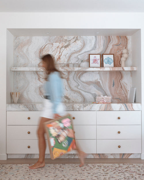 Paint Like Frida Orchid II and Orchid III mini framed Canvases attached to custom wooden frames