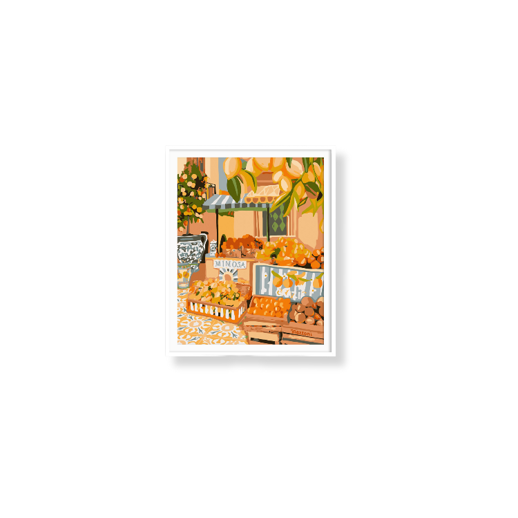 Paint Like Frida - Palermo Mini Rolled Paint by Numbers Kit - Size 7.8 x 9.8 inches Mini Rolled Canvas