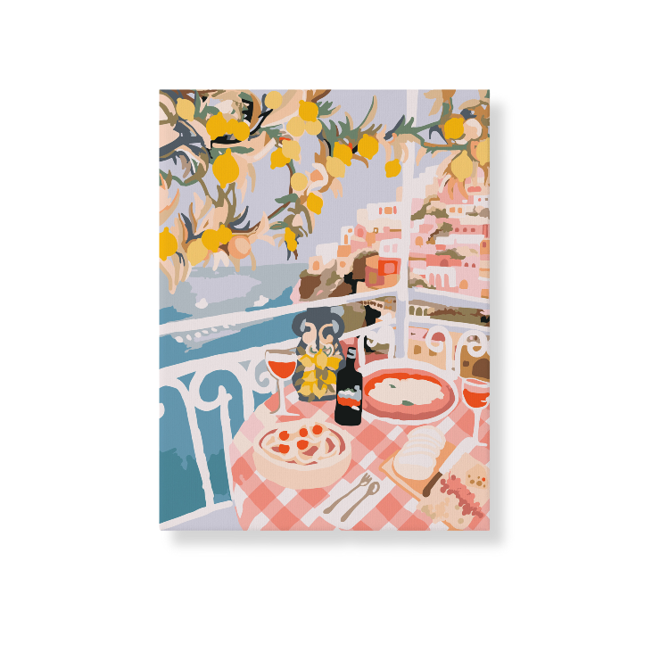 Paint Like Frida - Positano Big Framed Paint by Numbers Kit - Size 15.7 x 19.6 inches Big Framed Canvas
