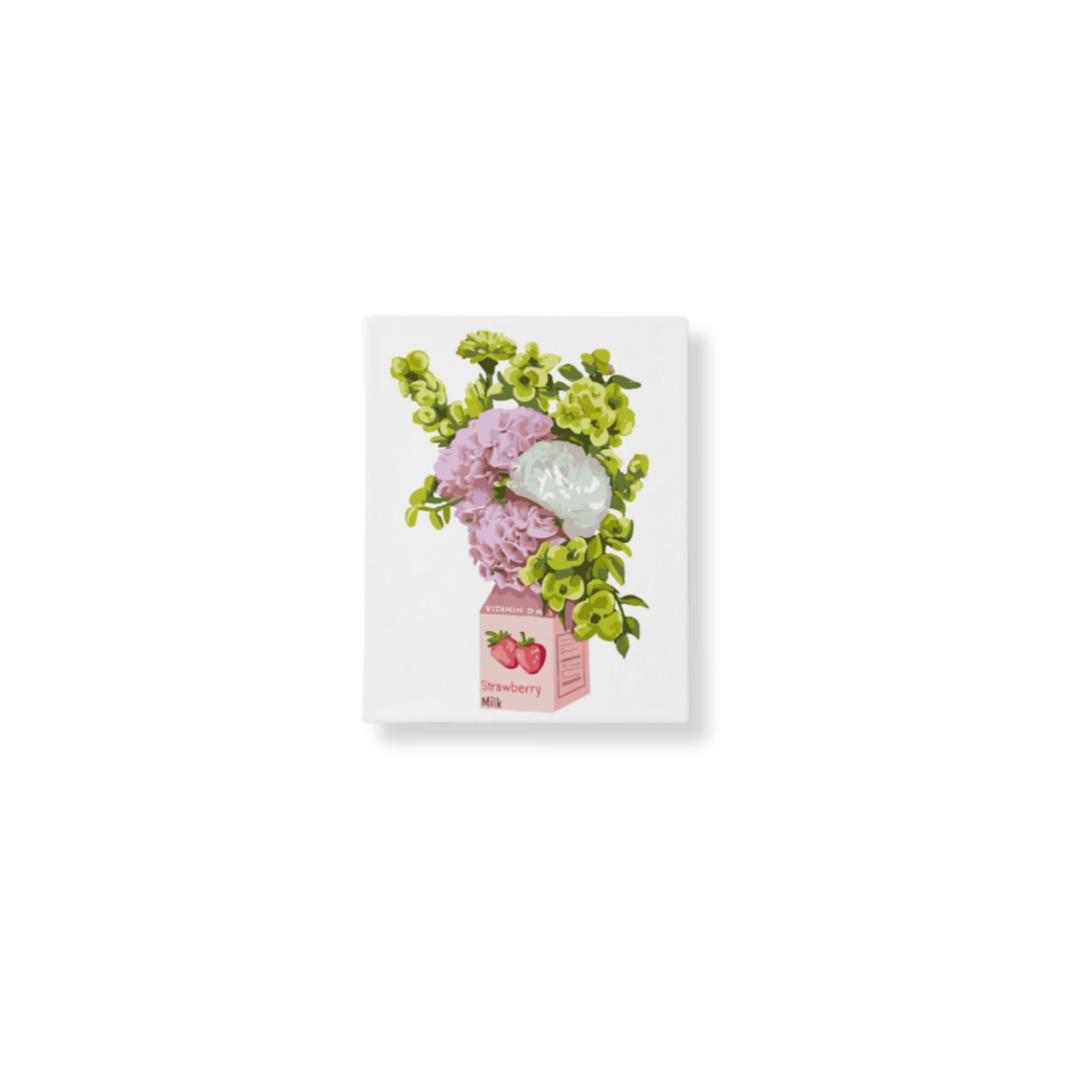 Paint Like Frida - Strawberry Milk Mini Framed Paint by Numbers Kit - Size 7.8 x 9.8 inches Mini Framed Canvas