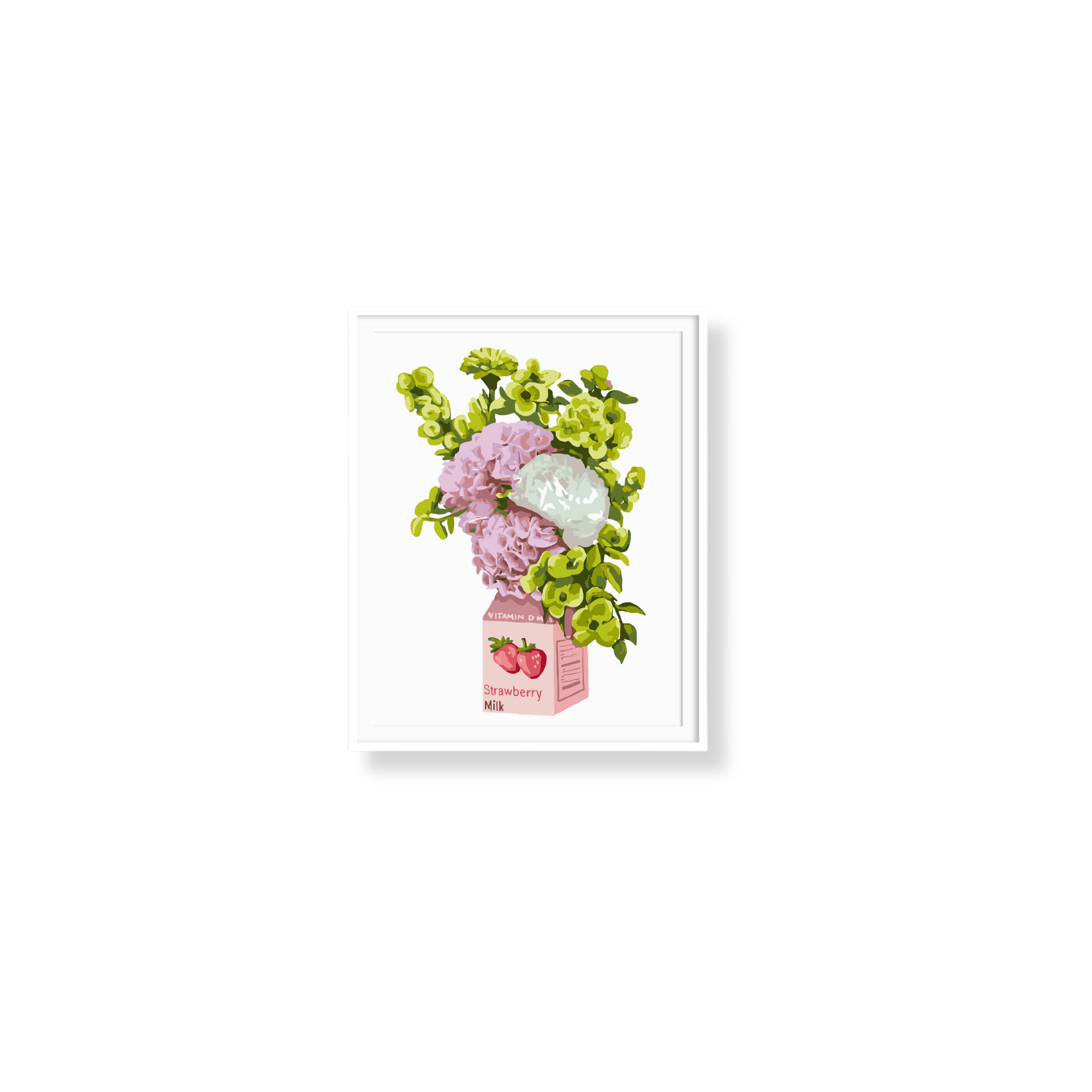 Paint Like Frida - Strawberry Milk Mini Rolled Paint by Numbers Kit - Size 7.8 x 9.8 inches Mini Rolled Canvas