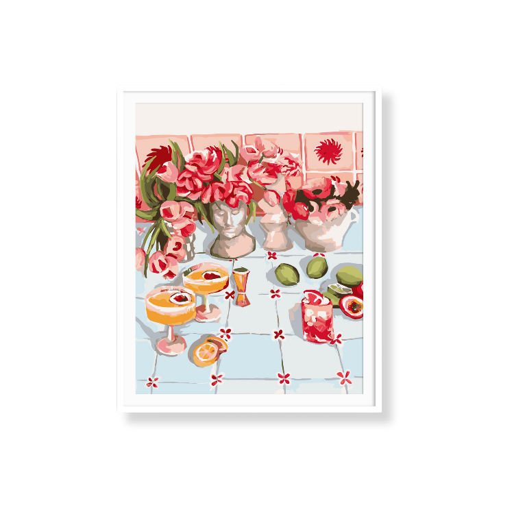 Paint Like Frida - Summer Fridays Big Rolled Paint by Numbers Kit - Size 15.7 x 19.6 inches Big Rolled Canvas