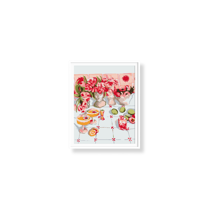 Paint Like Frida - Summer Fridays Mini Rolled Paint by Numbers Kit - Size 7.8 x 9.8 inches Mini Rolled Canvas